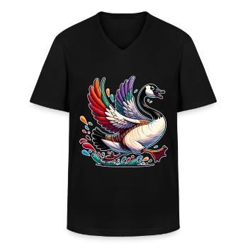 Schöne kanadische Gans - Männer-T-Shirt mit V-Ausschnitt - Schwarz - Vorne - AI Model Male 178 dark (178cm)