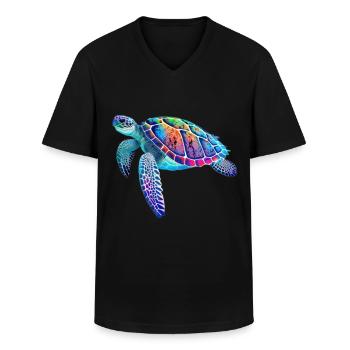 Meeresschildkröte Meeresschildkröte - Männer-T-Shirt mit V-Ausschnitt - Schwarz - Vorne - AI Model Male 178 dark (178cm)