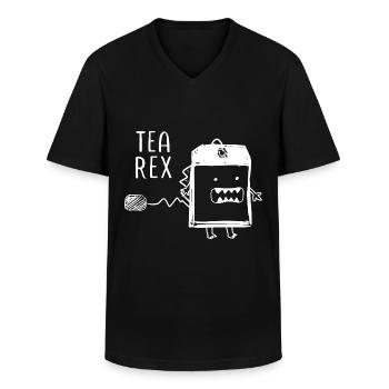 Lustiger Tee Spruch Trex Dinosaurier - Männer-T-Shirt mit V-Ausschnitt - Schwarz - Vorne - AI Model Male 178 dark (178cm)