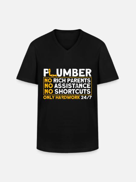 Sanitary fittings Plumbing Trade - Men's V-Neck T-Shirt - black
