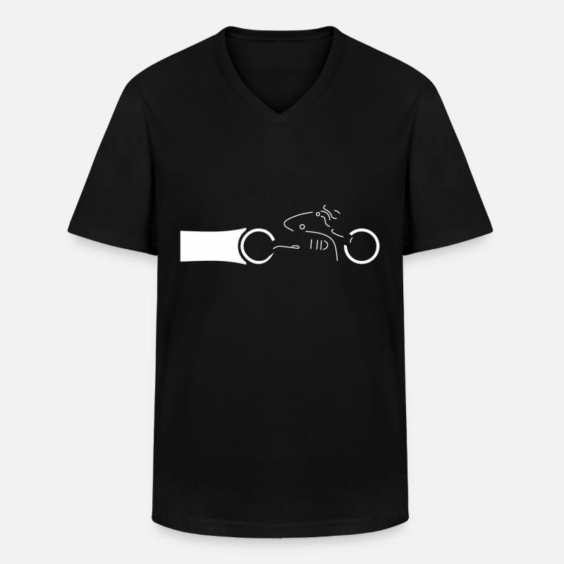 Motorradfahrer - Männer-T-Shirt mit V-Ausschnitt - Schwarz