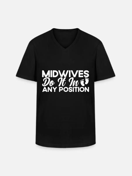 Obstétricien Sage-femme LD Travail Cadeau - T-shirt col V Homme - noir
