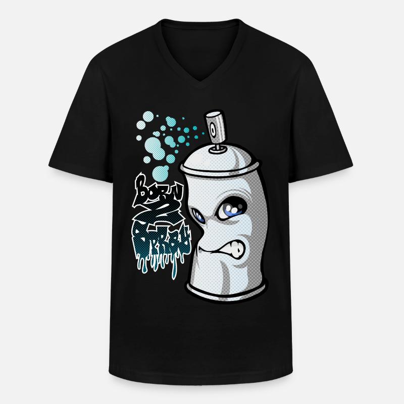Spray und Graffiti - Männer-T-Shirt mit V-Ausschnitt - Schwarz