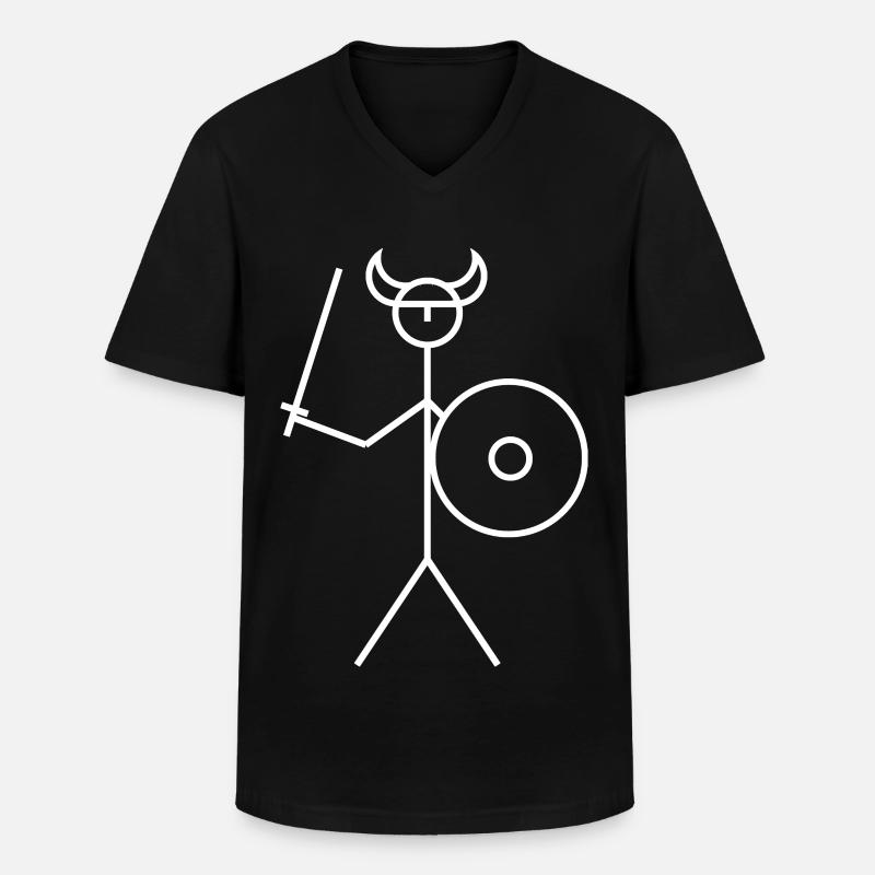 Viking - Männer-T-Shirt mit V-Ausschnitt - Schwarz