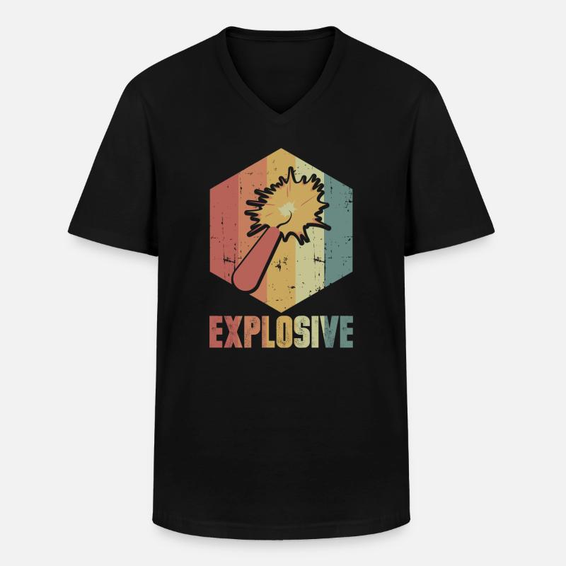 Dynamite Explosion Retro Cool Gift - Men's V-Neck T-Shirt - black