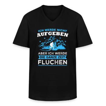 Wandern Nicht Aufgeben Fluchen Wander Spruch Retro - Männer-T-Shirt mit V-Ausschnitt - Schwarz - Vorne - AI Model Male 178 dark (178cm)