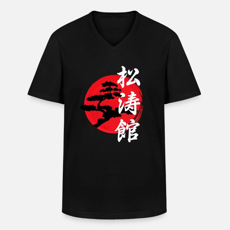 Karate Shotokan Baum Logo - Männer-T-Shirt mit V-Ausschnitt - Schwarz