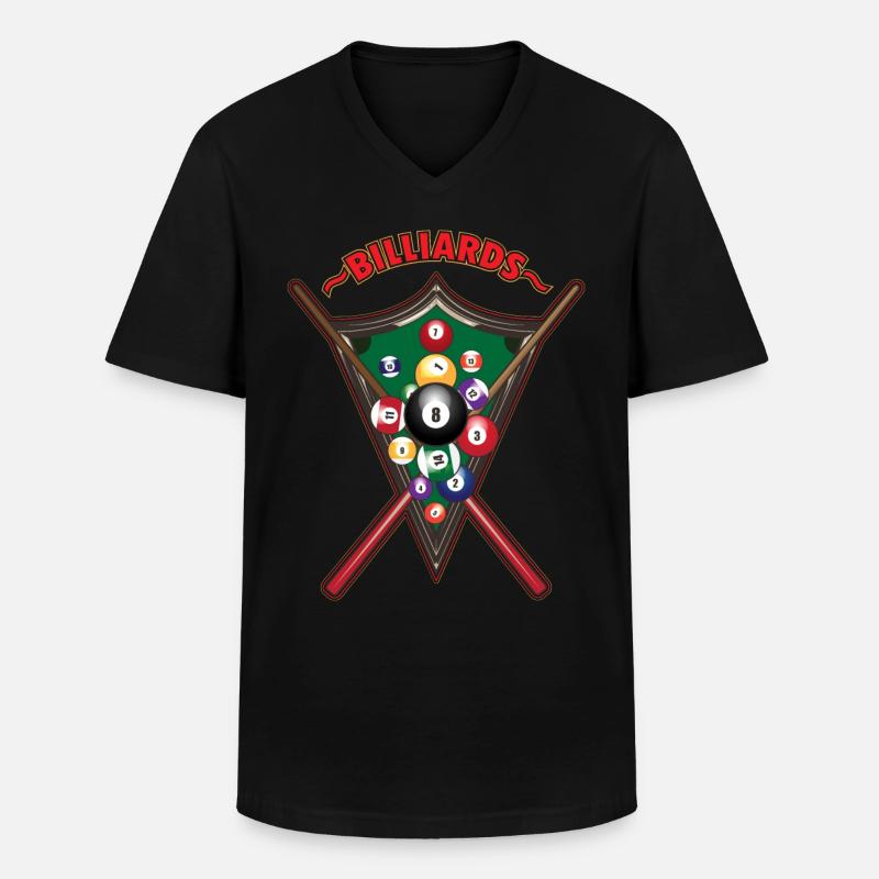 Billiard - Männer-T-Shirt mit V-Ausschnitt - Schwarz