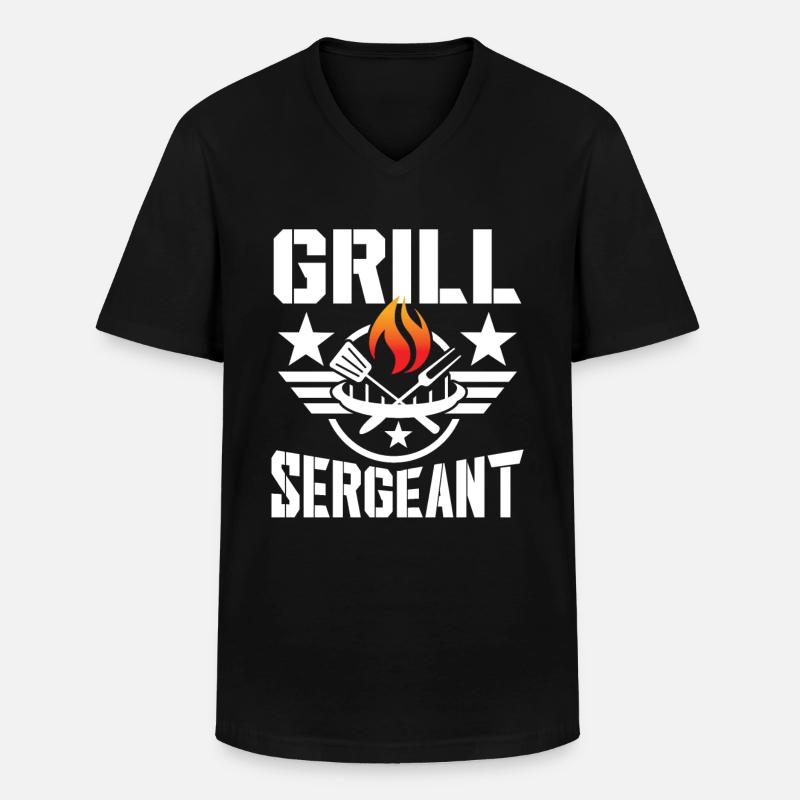 Grill sergeant - Männer-T-Shirt mit V-Ausschnitt - Schwarz
