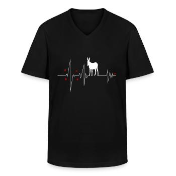 ass - Men's V-Neck T-Shirt - black - Front - AI Model Male 178 dark (178cm)