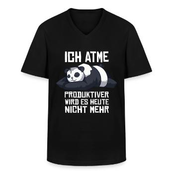 Ich Atme Produktiver Wird Es Heute Nicht - Männer-T-Shirt mit V-Ausschnitt - Schwarz - Vorne - AI Model Male 178 dark (178cm)
