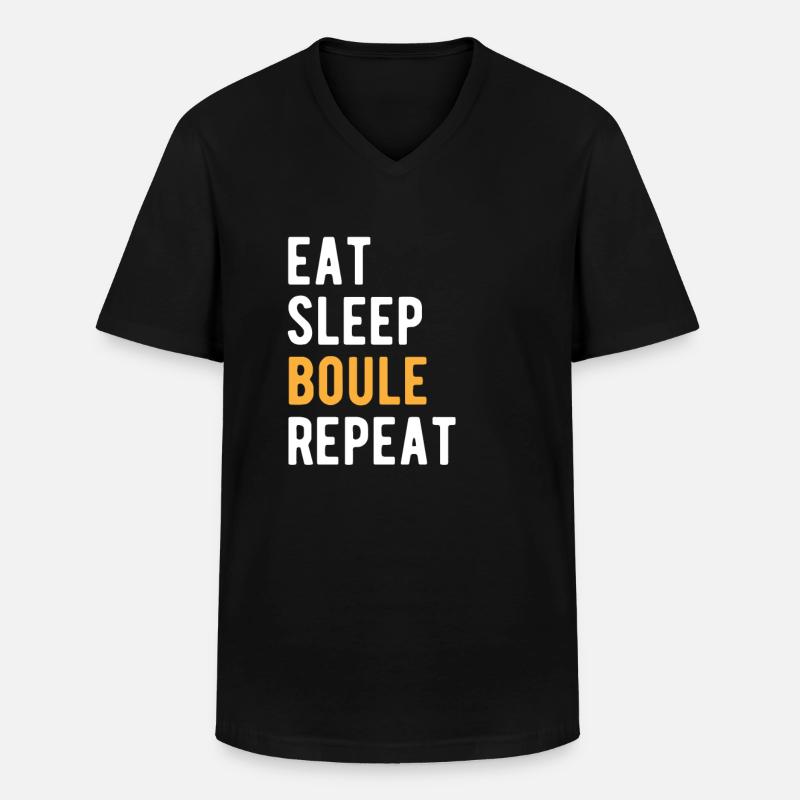 Boule Petanque - Männer-T-Shirt mit V-Ausschnitt - Schwarz