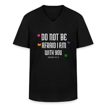 Bible Verses Christian Butterfly Isaiah - Men's V-Neck T-Shirt - black - Front - AI Model Male 178 dark (178cm)