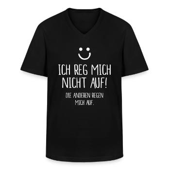 Ich Reg Mich Nicht Auf Die Anderen - Männer-T-Shirt mit V-Ausschnitt - Schwarz - Vorne - AI Model Male 178 dark (178cm)
