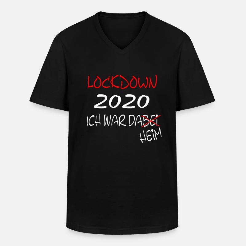 Lockdown 2020 ich war dabei - Männer-T-Shirt mit V-Ausschnitt - Schwarz