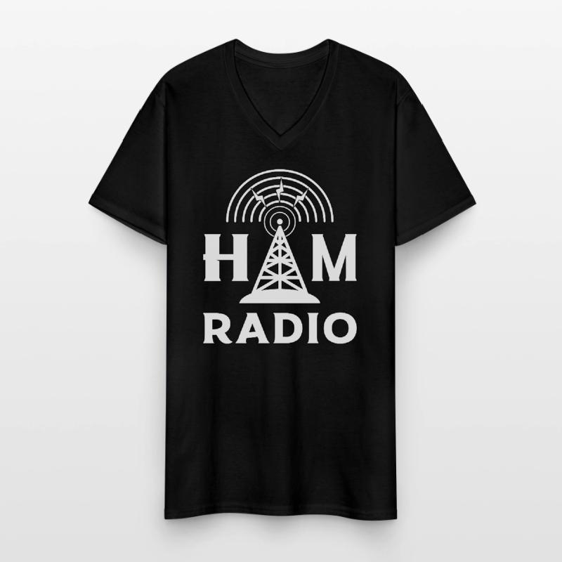Radio HAM Operator Amateurfunk Antenne Geschenk Männer-T-Shirt mit V-Ausschnitt