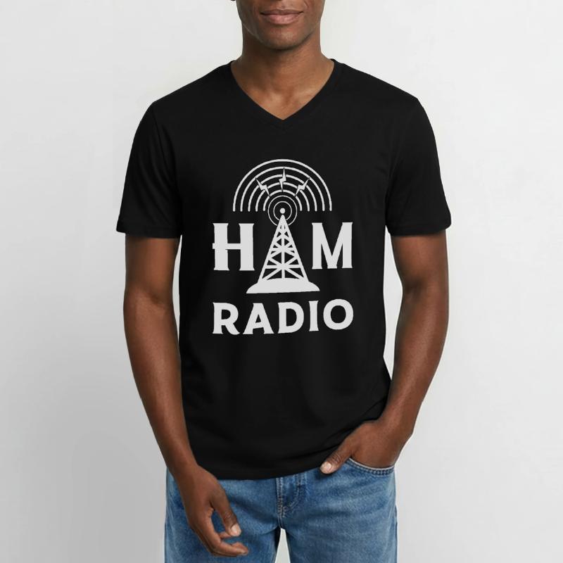Radio HAM Operator Amateurfunk Antenne Geschenk Männer-T-Shirt mit V-Ausschnitt
