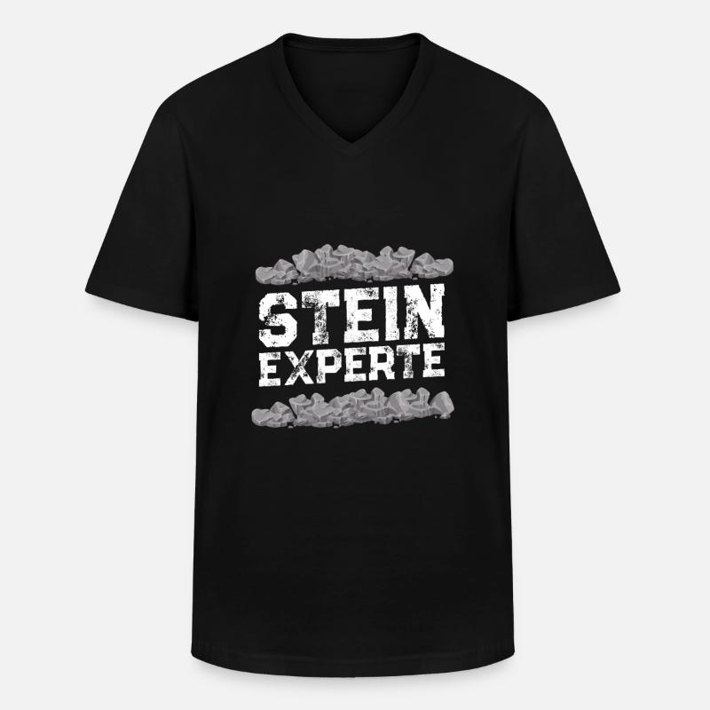 Stein Experte - Männer-T-Shirt mit V-Ausschnitt - Schwarz