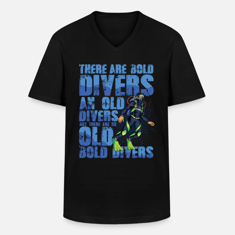 Bold and Old Divers - Männer-T-Shirt mit V-Ausschnitt - Schwarz