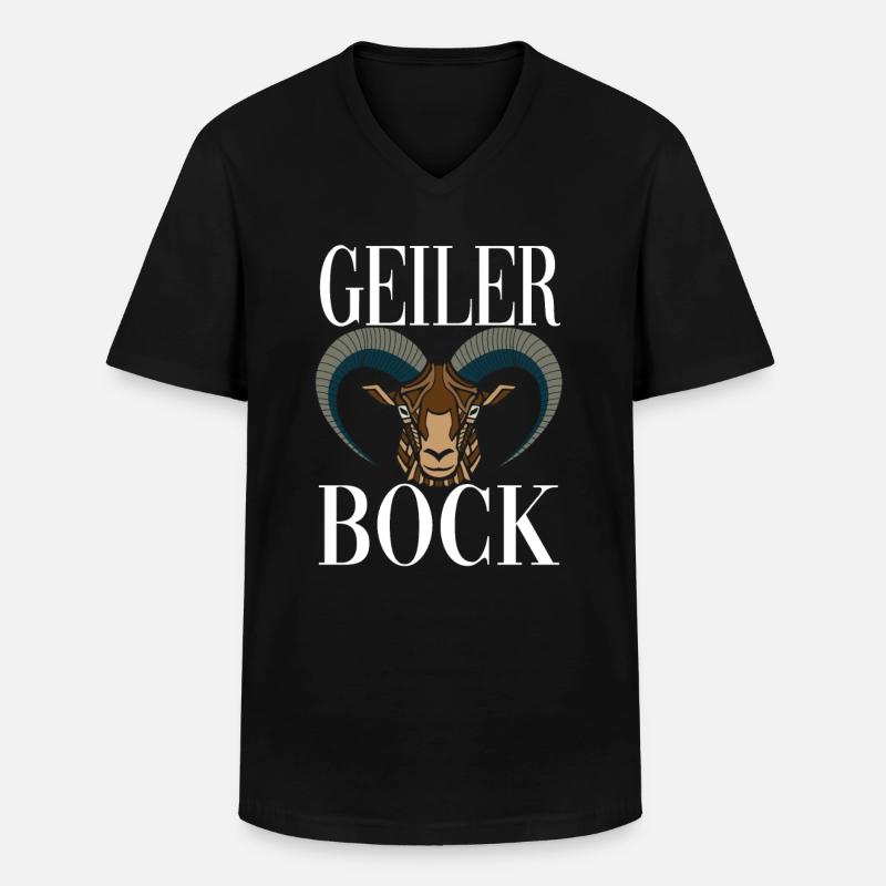 Geiler Bock - Männer-T-Shirt mit V-Ausschnitt - Schwarz