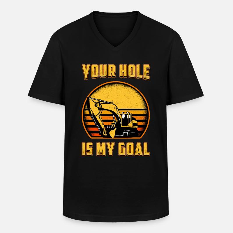 Bagger Bauarbeiter Baggerfahrer Baggern Geschenk - Männer-T-Shirt mit V-Ausschnitt - Schwarz
