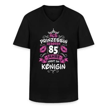 Als Prinzessin Geboren 85 Geburtstag Frau Mama - Männer-T-Shirt mit V-Ausschnitt - Schwarz - Vorne - AI Model Male 178 dark (178cm)