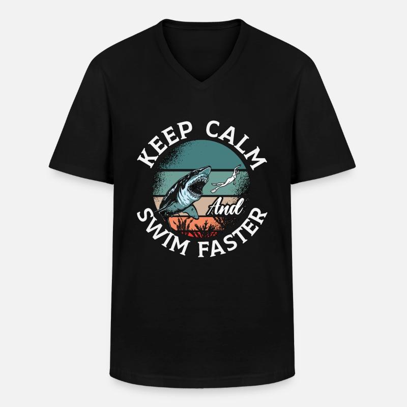 Freitaucher Freitauchen Apnoe Tauchen Geschenk - Männer-T-Shirt mit V-Ausschnitt - Schwarz