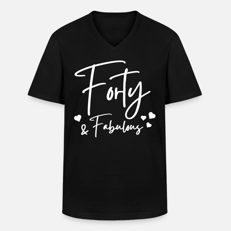 Vierzig fabelhaft - Männer-T-Shirt mit V-Ausschnitt - Schwarz