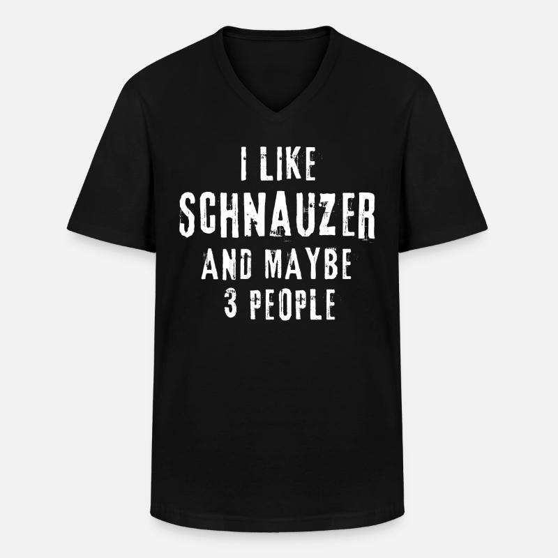 Schnauzer - Männer-T-Shirt mit V-Ausschnitt - Schwarz