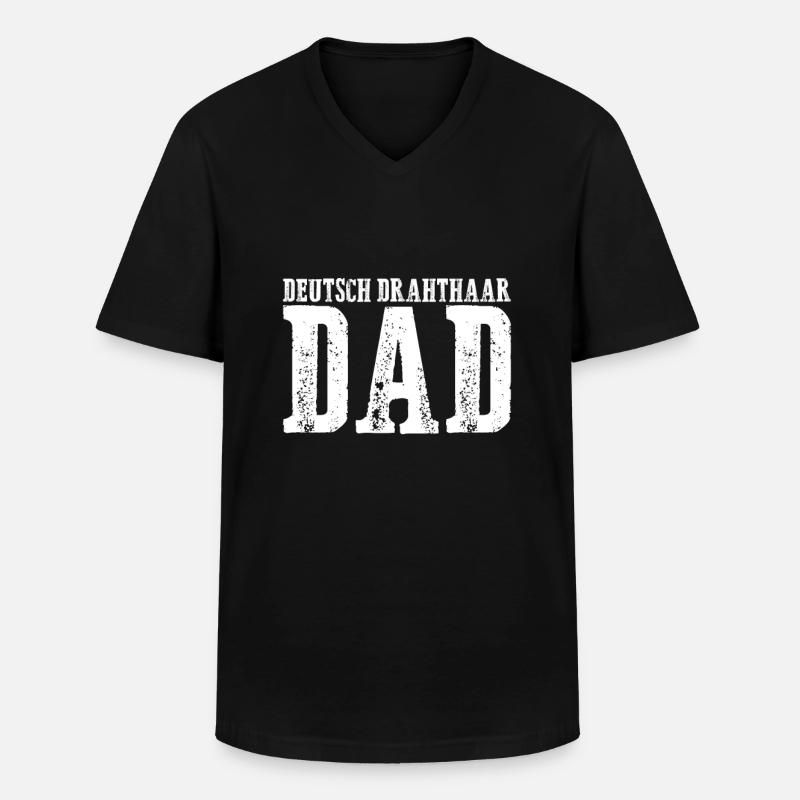 Deutsch Drahthaar Dad - Männer-T-Shirt mit V-Ausschnitt - Schwarz