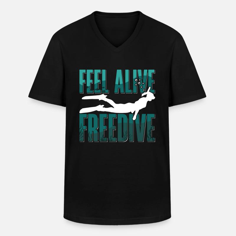 Freitaucher Freitauchen Apnoe Tauchen Geschenk - Männer-T-Shirt mit V-Ausschnitt - Schwarz