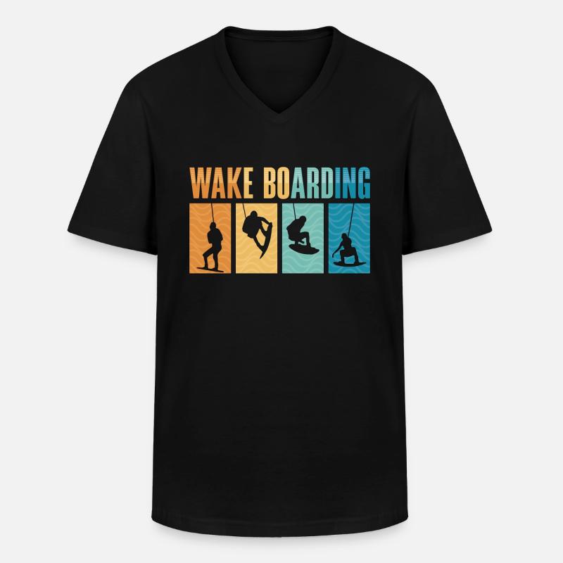 Wakeboard Wakeboarder Wake Wakeboarden Geschenk - Männer-T-Shirt mit V-Ausschnitt - Schwarz
