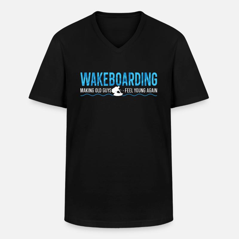 Wakeboard Wake Wakeboarden Wakeboarder Geschenk - Männer-T-Shirt mit V-Ausschnitt - Schwarz