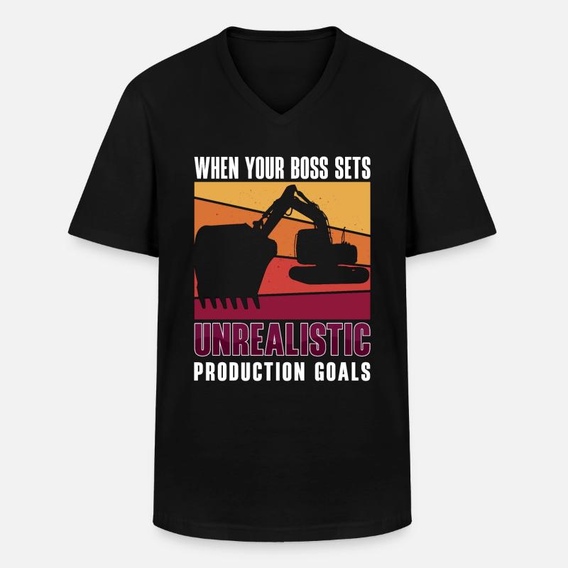 Baggerfahrer Bagger Baggern Bauarbeiter Geschenk - Männer-T-Shirt mit V-Ausschnitt - Schwarz