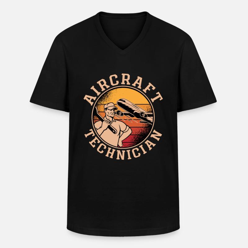 Fluggerätmechaniker Fluggerättechniker Luftfahrt - Männer-T-Shirt mit V-Ausschnitt - Schwarz