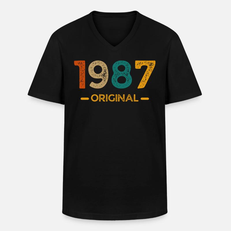 Original von 1987 - Männer-T-Shirt mit V-Ausschnitt - Schwarz