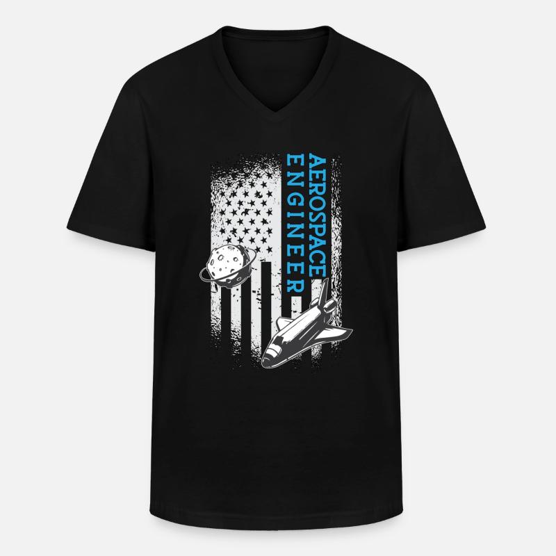 Aerospace Engineer Engineering Space Rocket - Männer-T-Shirt mit V-Ausschnitt - Schwarz