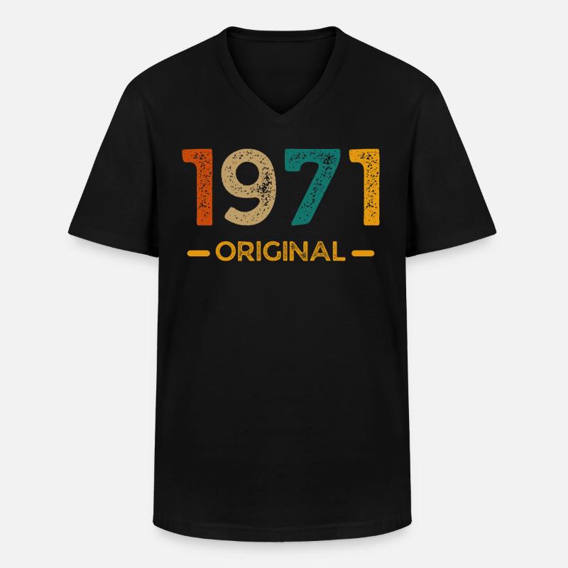 Original von 1971 - Männer-T-Shirt mit V-Ausschnitt - Schwarz