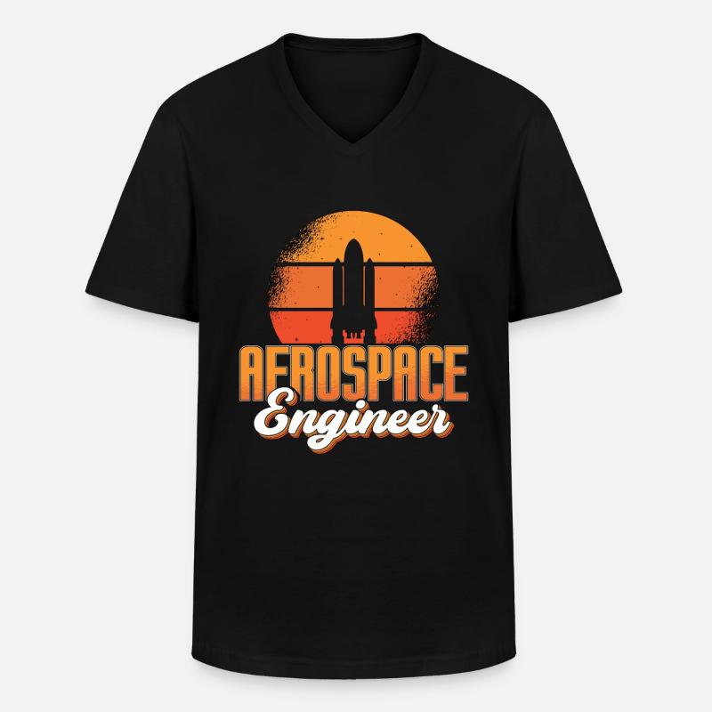 Rocket Space Aerospace Engineer Engineering - Men's V-Neck T-Shirt - black