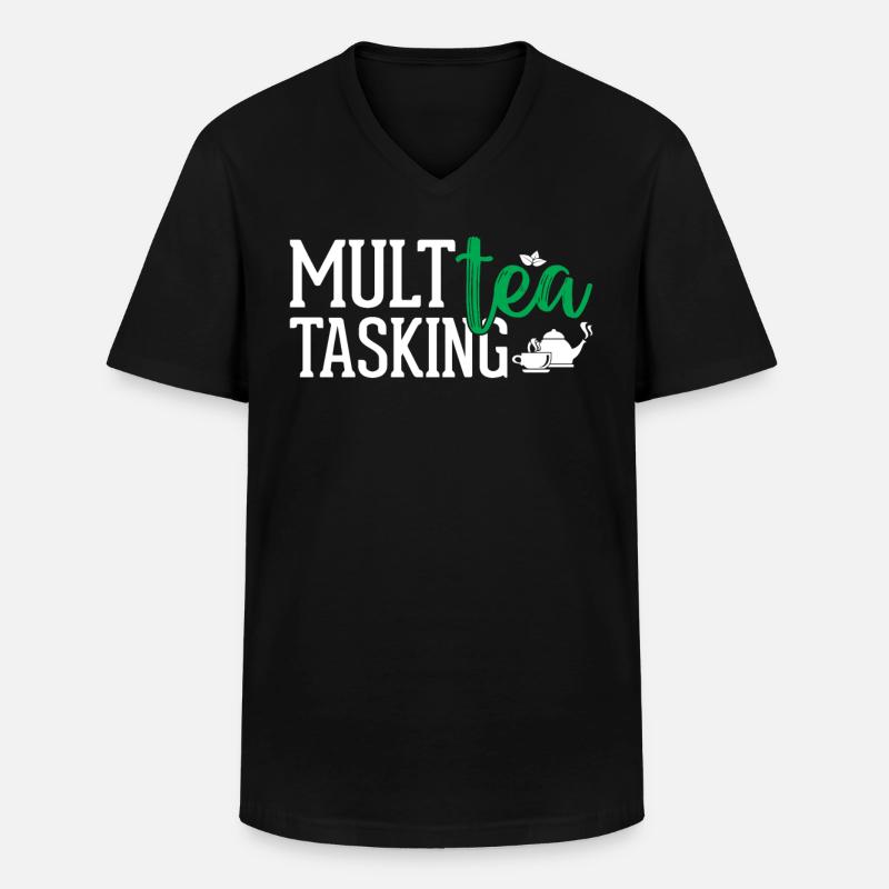 Tea Lover - Multea Tasking - Men's V-Neck T-Shirt - black