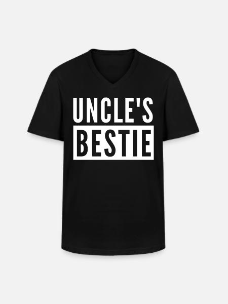 UNCLE'S BESTIE - Men's V-Neck T-Shirt - black