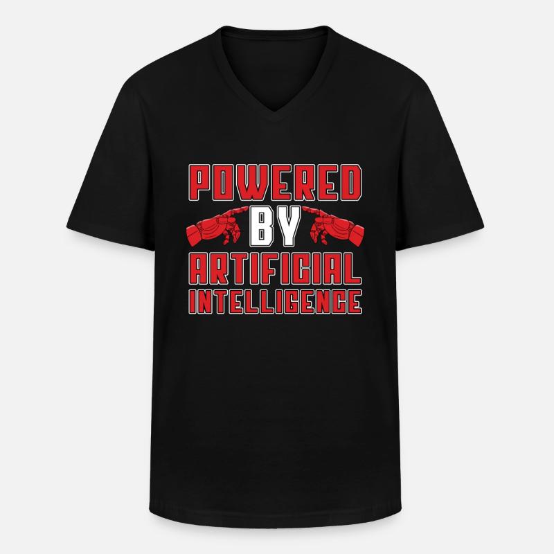 Artificial Intelligence Powered By Artificial - Men's V-Neck T-Shirt - black