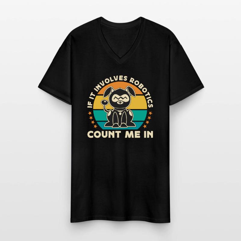 Robotics If It Involves Retro Automation Engineer Men's V-Neck T-Shirt