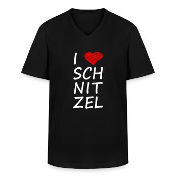I LOVE SCHNITZEL - Männer-T-Shirt mit V-Ausschnitt - Schwarz - Vorne - AI Model Male 178 dark (178cm)