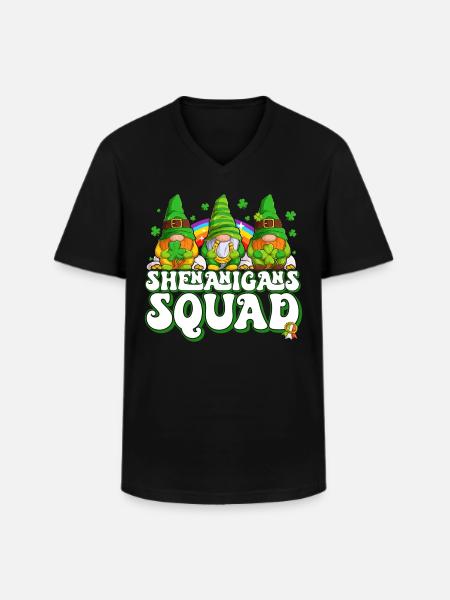 Saint-Patrick Elfes irlandais Gnome - T-shirt col V Homme - noir
