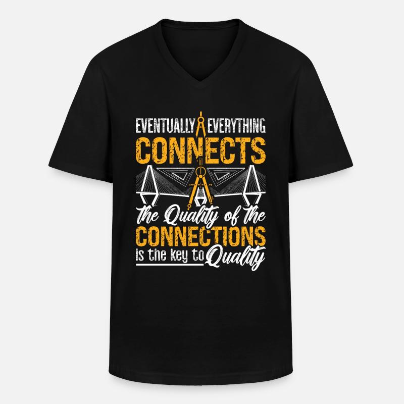 Eventually Everything Connects Builder Architects - Männer-T-Shirt mit V-Ausschnitt - Schwarz