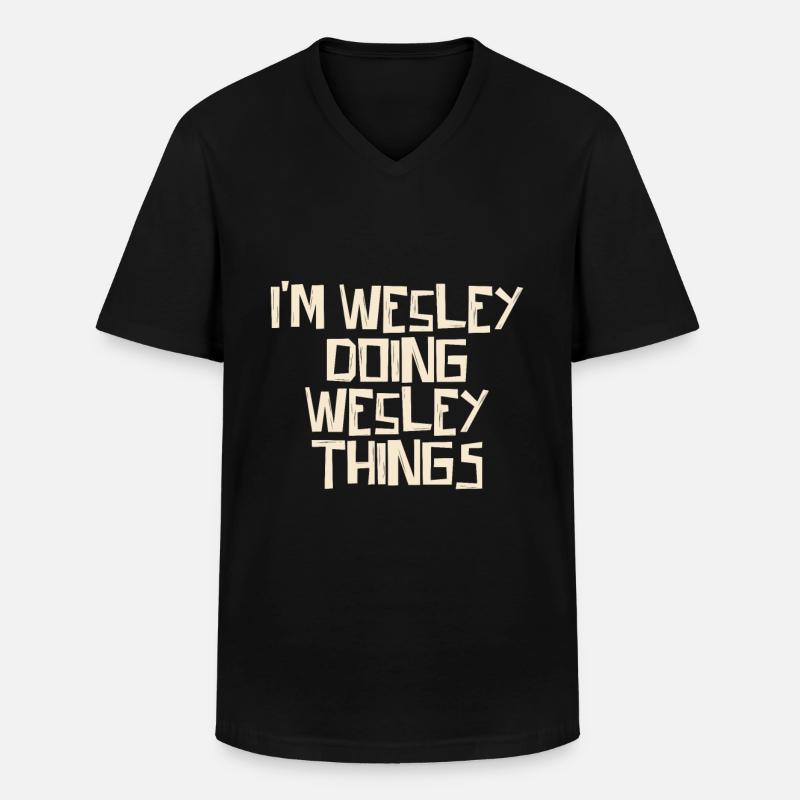 I'm Wesley doing Wesley things - Männer-T-Shirt mit V-Ausschnitt - Schwarz