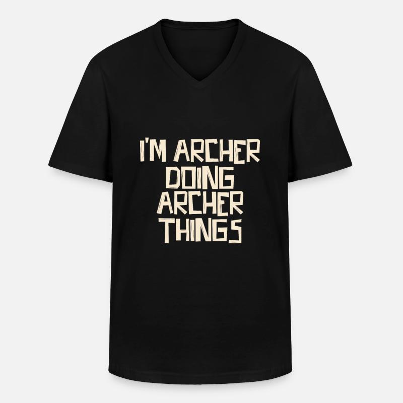 I'm Archer doing Archer things - Männer-T-Shirt mit V-Ausschnitt - Schwarz