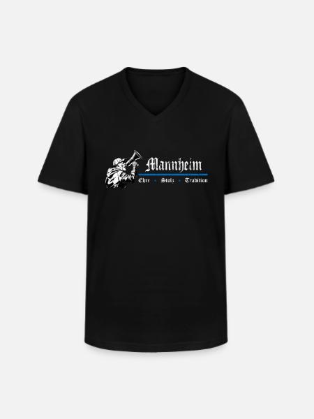 Mannheim Ehre Stolz Tradition - Männer-T-Shirt mit V-Ausschnitt - Schwarz
