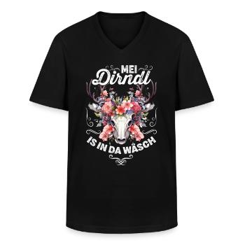 Dirndl Ersatz Damen Trachtenshirt Kind - Männer-T-Shirt mit V-Ausschnitt - Schwarz - Vorne - AI Model Male 178 dark (178cm)